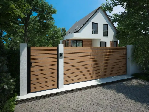 Achat Portail coulissant aluminium Kloum tasseaux aluminium par Kostum
